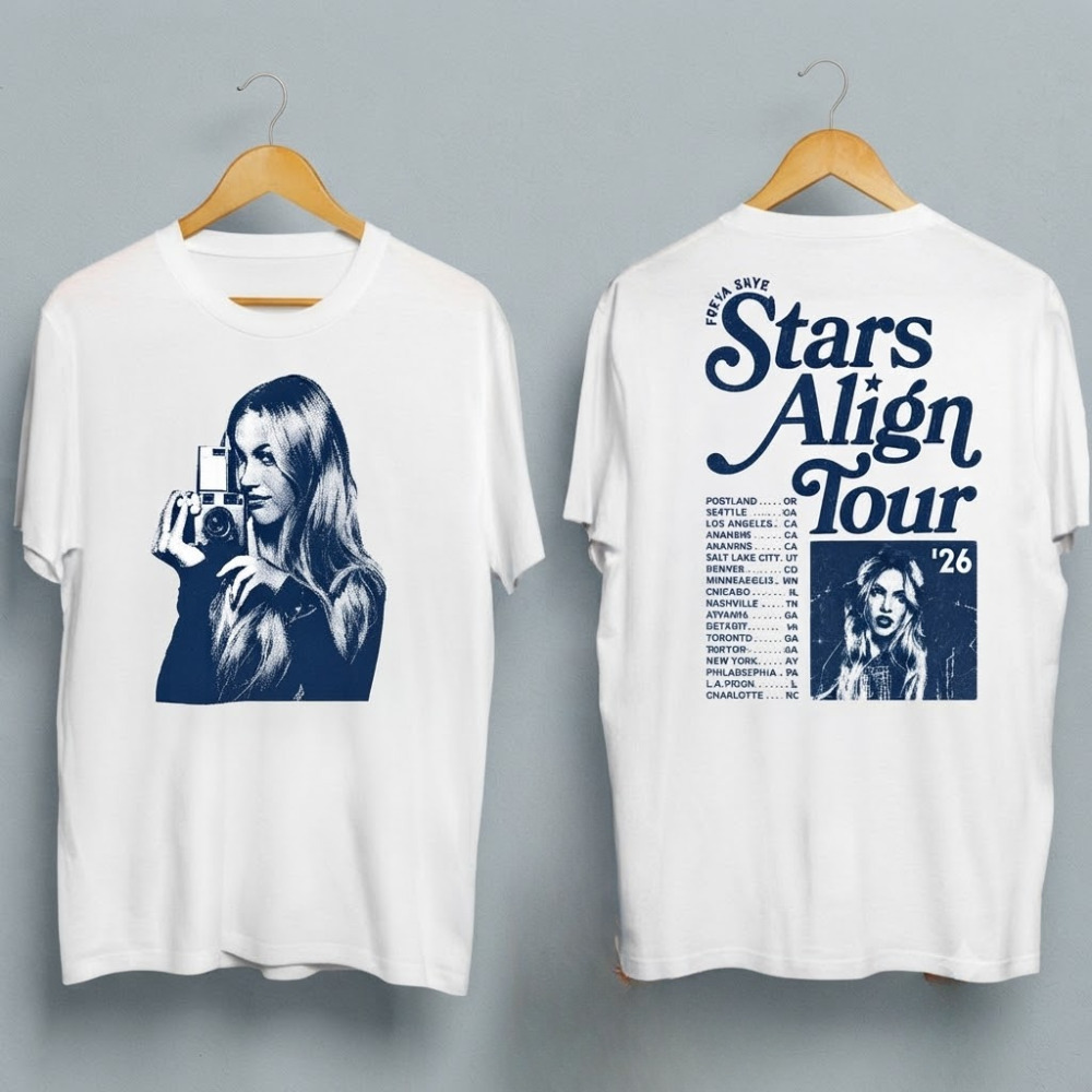 Freya Skye Stars Align Tour 2026 Camera Vintage White T-Shirt